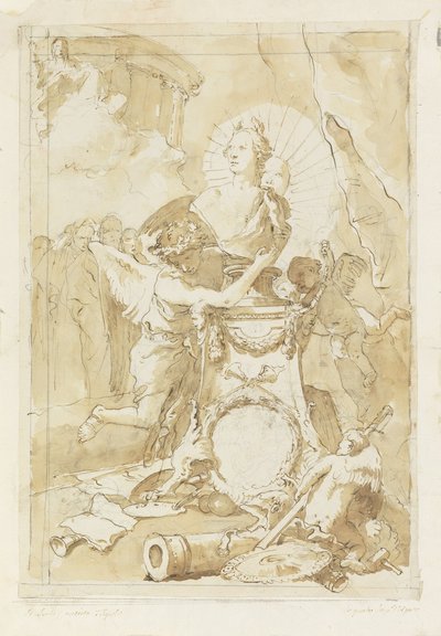 Design for Dedication Page to Charles III of Spain and the Two Sicilies by Giovanni Battista Tiepolo
